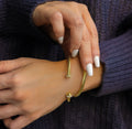 Gold, Silver Dome Crystals Bangle - view 11