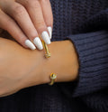 Gold, Silver Dome Crystals Bangle - view 2