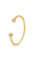 Gold, Silver Dome Crystals Bangle