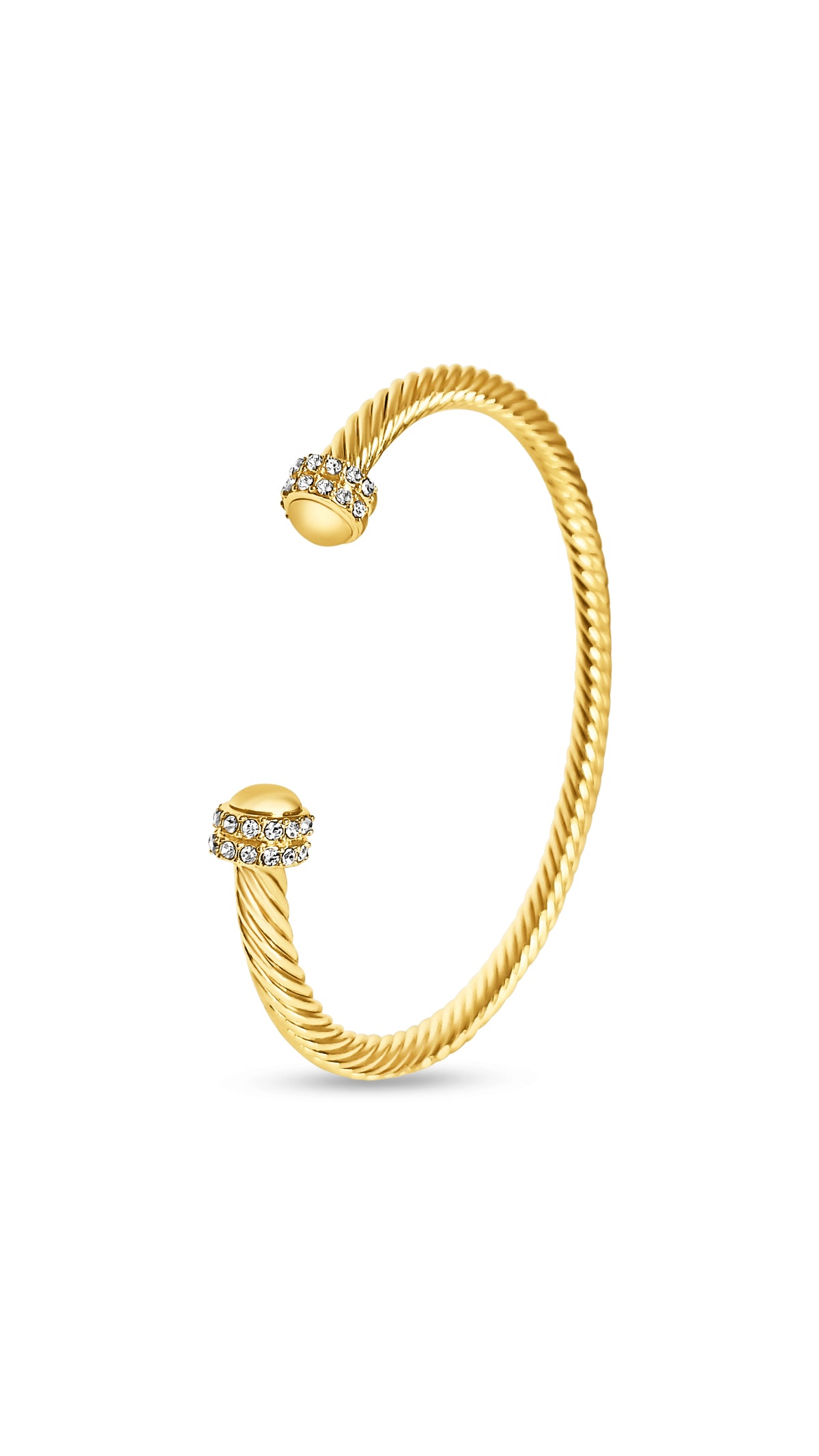 Gold, Silver Dome Crystals Bangle