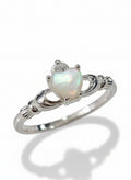 Sterling Silver Natural Mother of Pearl Claddagh Ring - view 3