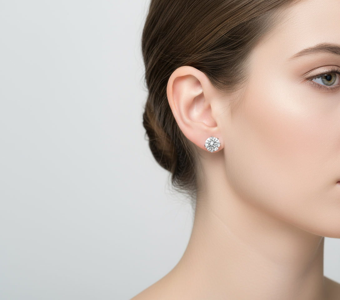 Stainless Steel Hypoallergenic Stud Earrings - view 5