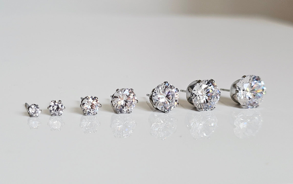 Stainless Steel Hypoallergenic Stud Earrings - view 8