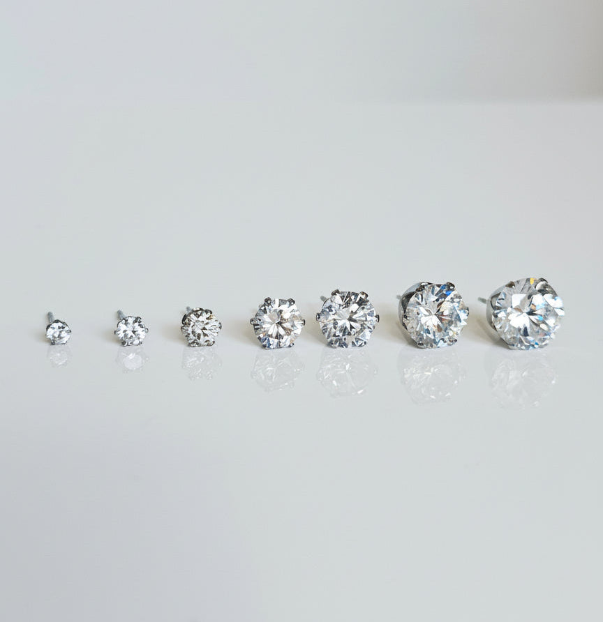 Stainless Steel Hypoallergenic Stud Earrings - view 4