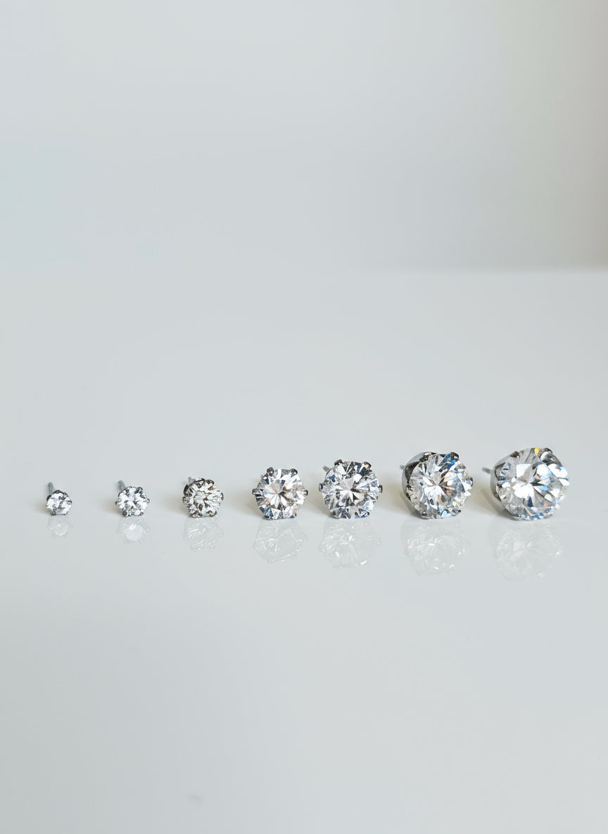 Stainless Steel Hypoallergenic Stud Earrings - view 10