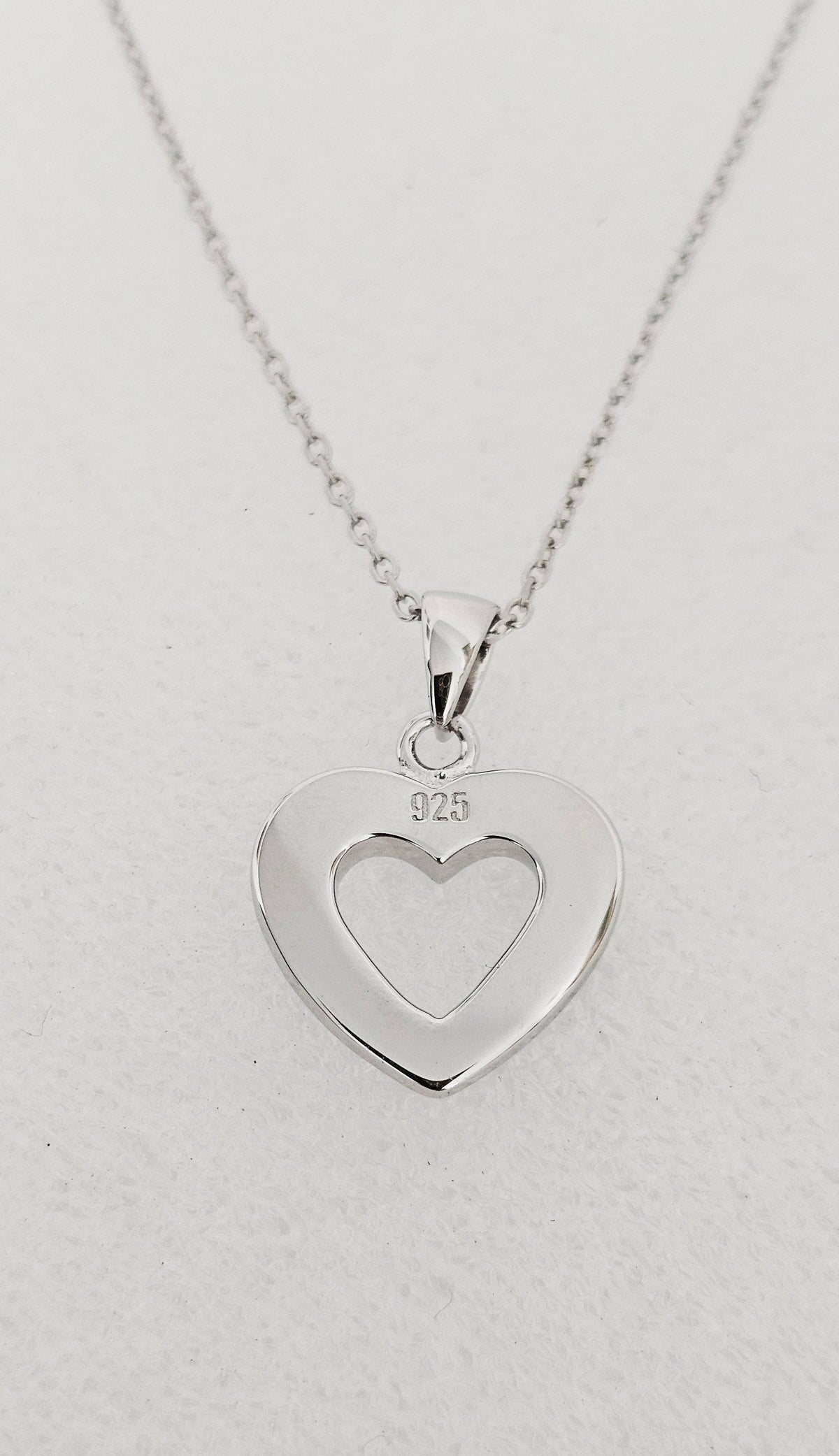 Blue Opal Sterling Silver Heart Necklace - view 5