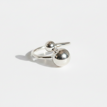 Sterling Silver Bold Sphere Geometric Ring