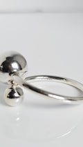 Sterling Silver Bold Sphere Geometric Ring - view 5