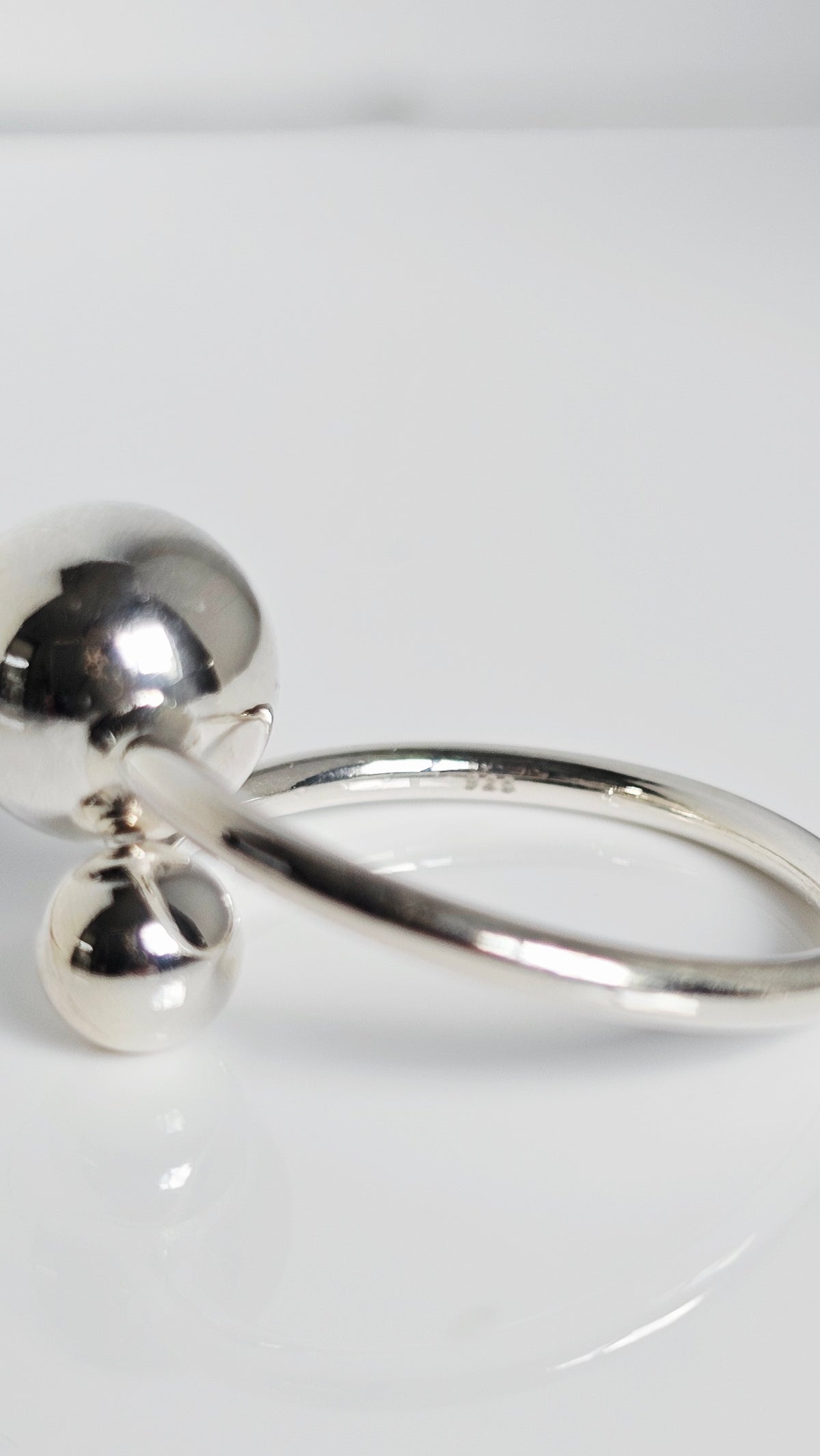Sterling Silver Bold Sphere Geometric Ring - view 5