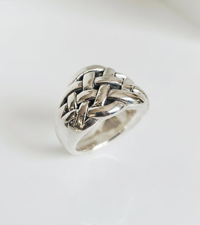 Sterling Silver Electroform Dome Wide Chunky Ring