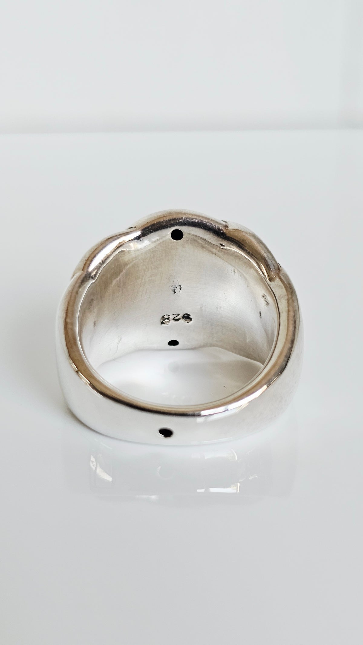 Sterling Silver Electroform Dome Wide Chunky Ring - view 9