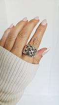 Sterling Silver Electroform Dome Wide Chunky Ring - view 7