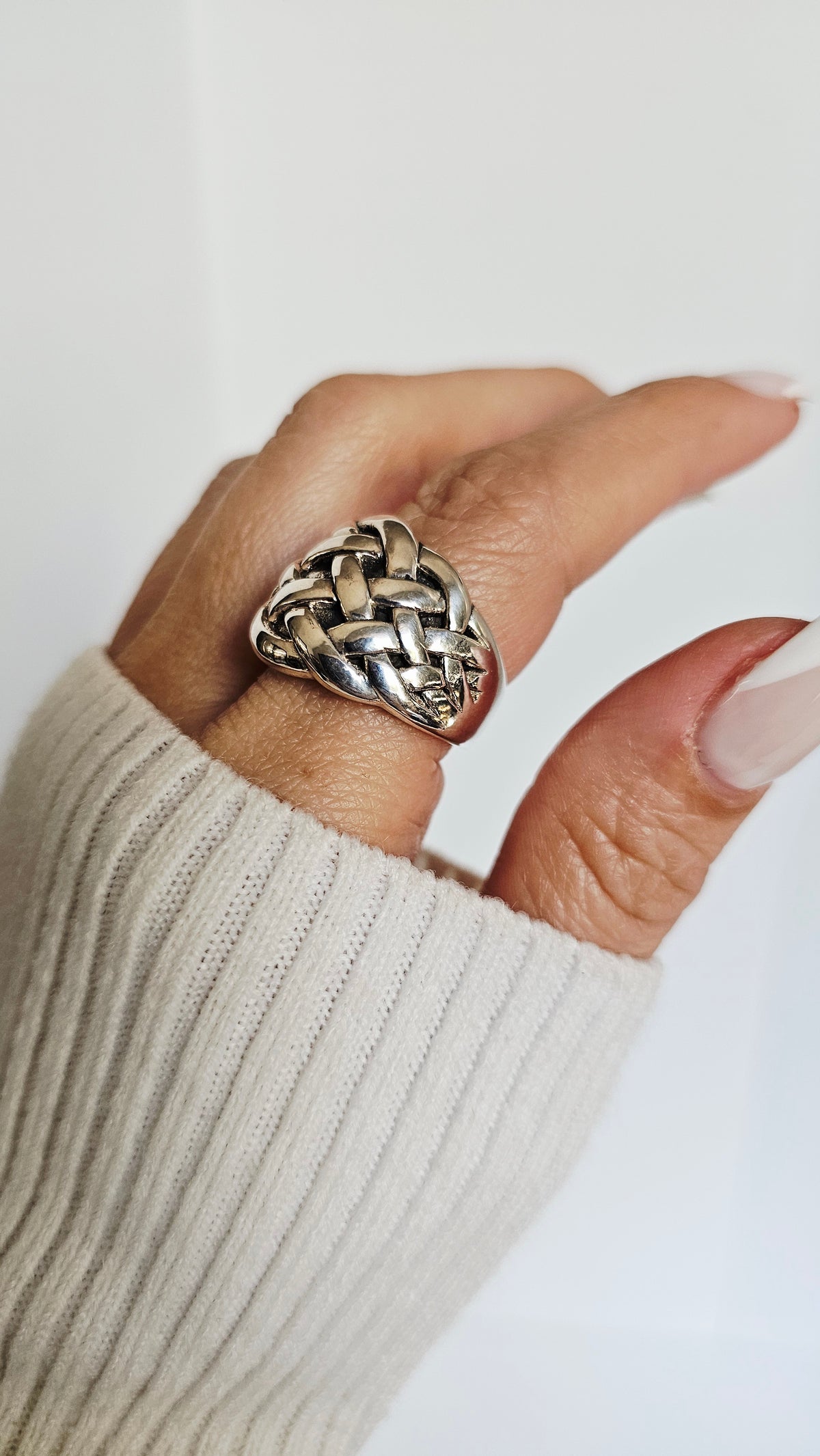 Sterling Silver Electroform Dome Wide Chunky Ring - view 6