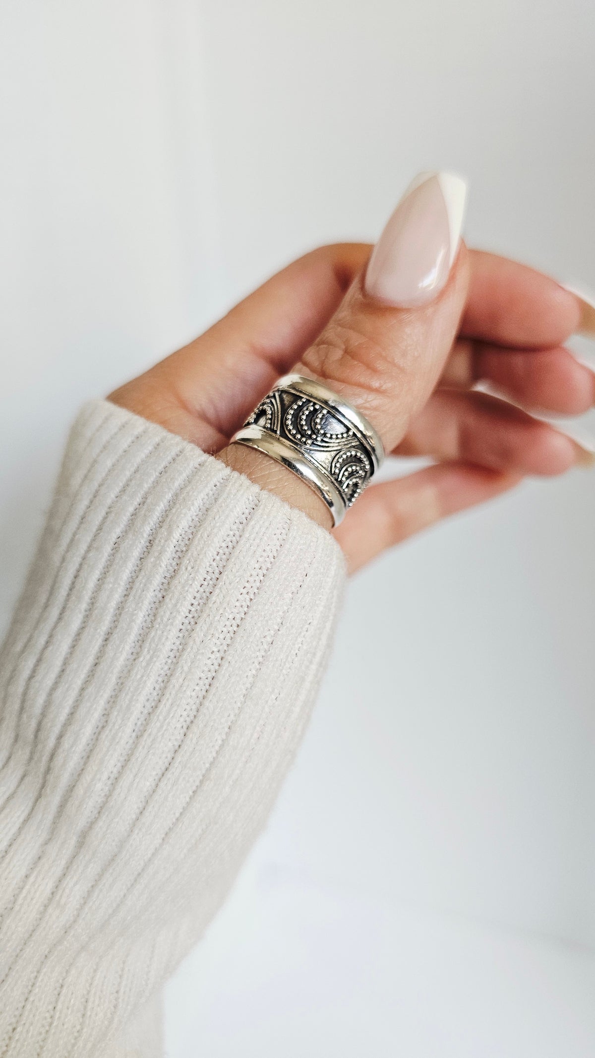 Sterling Silver 925 Unisex Bali Ring