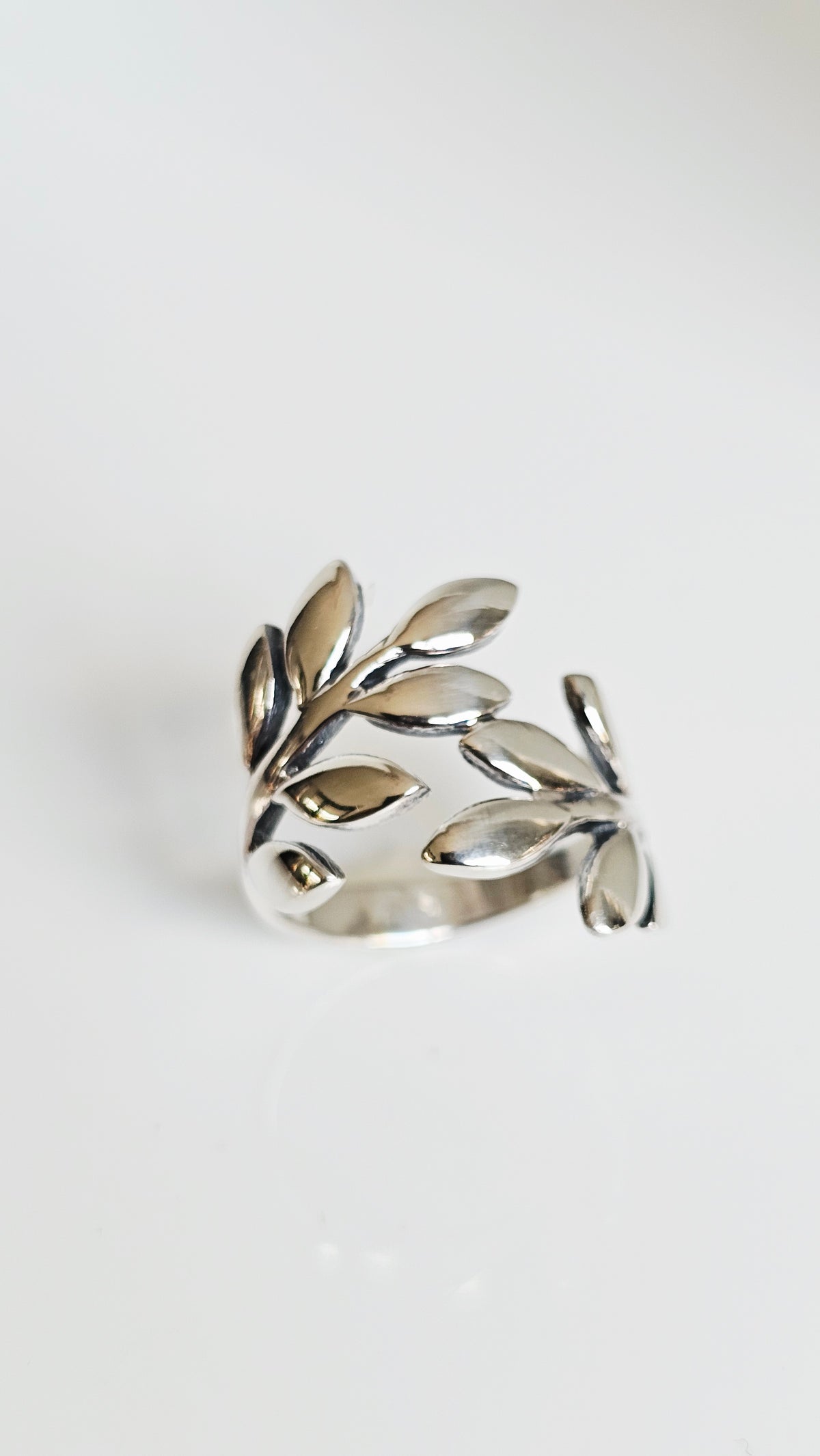 Sterling Silver Solid 925 Shield Leaf Ring - view 7