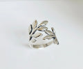 Sterling Silver Solid 925 Shield Leaf Ring