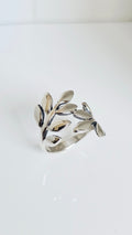 Sterling Silver Solid 925 Shield Leaf Ring - view 4
