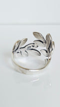 Sterling Silver Solid 925 Shield Leaf Ring - view 3