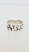 Sterling Silver Textured Unisex Ring - view 4