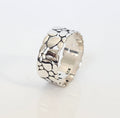 Sterling Silver Textured Unisex Ring - view 3