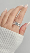 Sterling Silver Textured Unisex Ring - view 6
