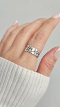 Sterling Silver Textured Unisex Ring - view 2
