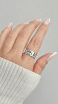 Sterling Silver Textured Unisex Ring - view 7