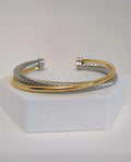 Two Tone Double Cable Bangle - view 11