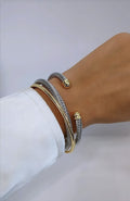 Two Tone Double Cable Bangle - view 10