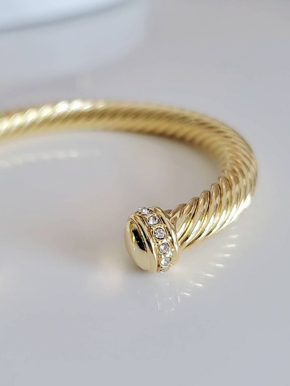Gold Large Statement Bangle Bracelet - view 4