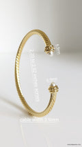 Gold Pearl Bangle Bracelet - view 4