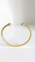 Gold Pearl Bangle Bracelet - view 5