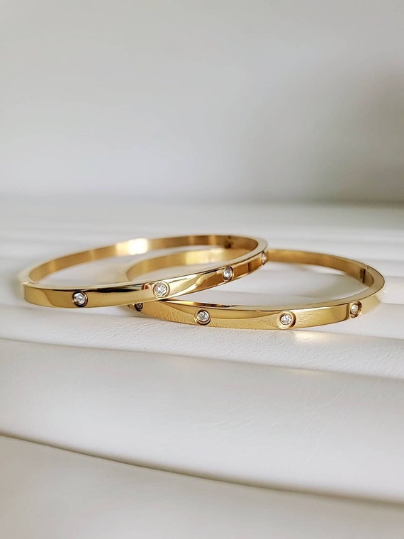 Statement Gold Bangle Bracelet - view 6
