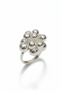 Sterling Silver 925 Dangling Spheres Statement Bold Ring - view 4