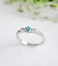 Sterling Silver Genuine Aquamarine Ring - view 6