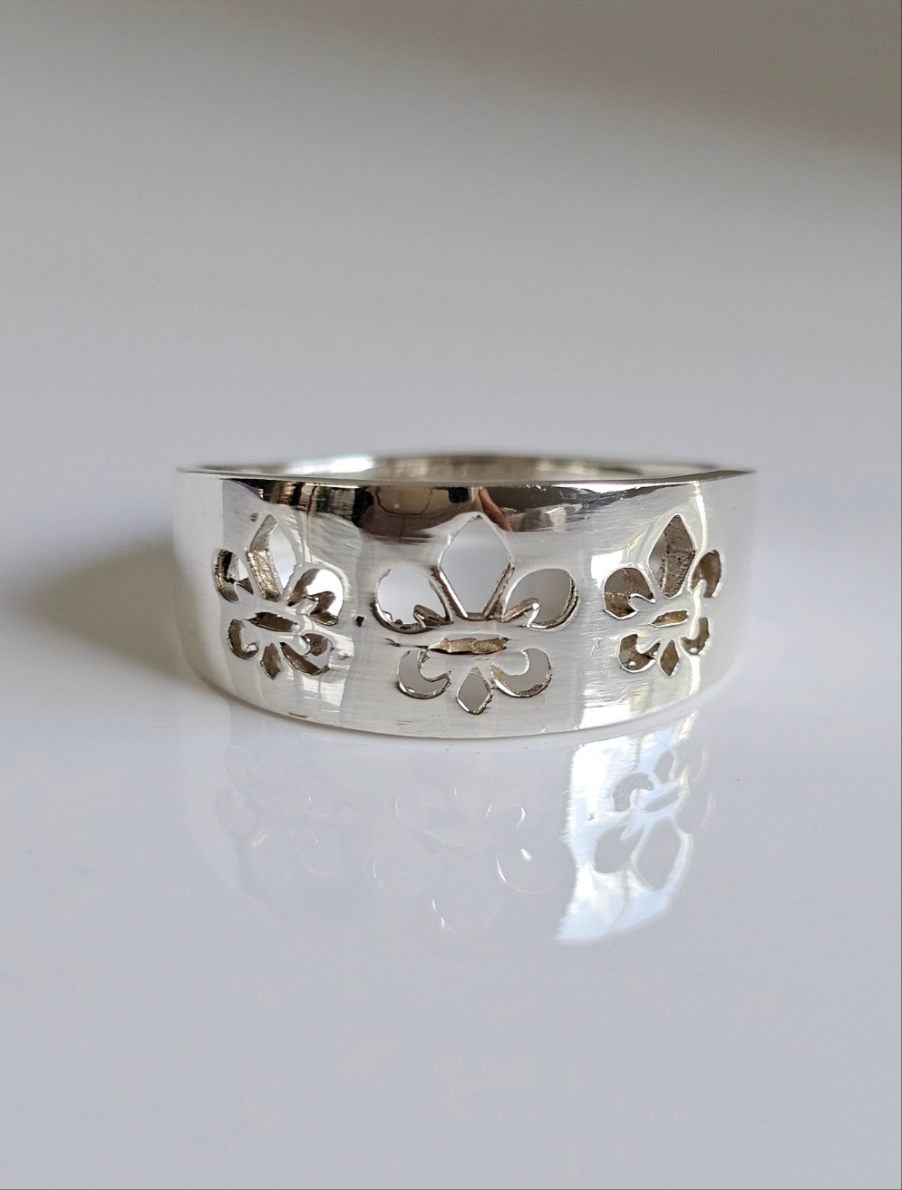 Sterling Silver Fleur De Lis Ring - view 7