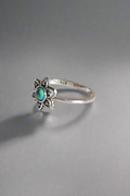 Sterling Silver 925 Turquoise Mandala Minimalist Ring - view 5