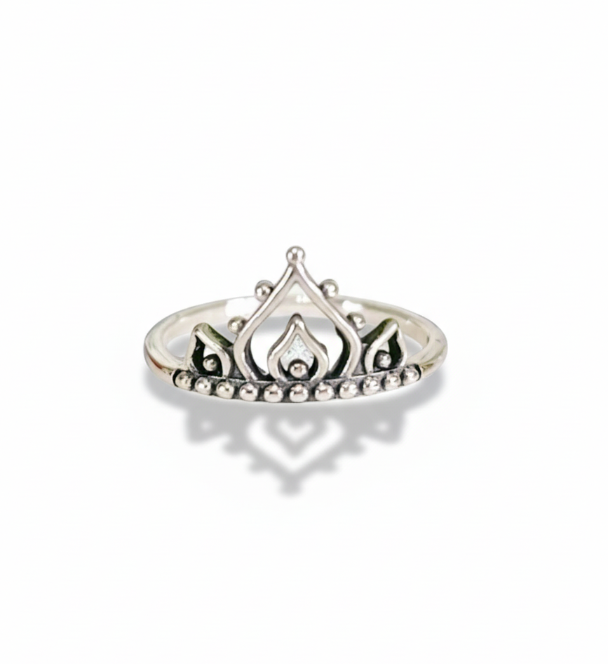 Sterling Silver Beaded Henna Mandala Ring