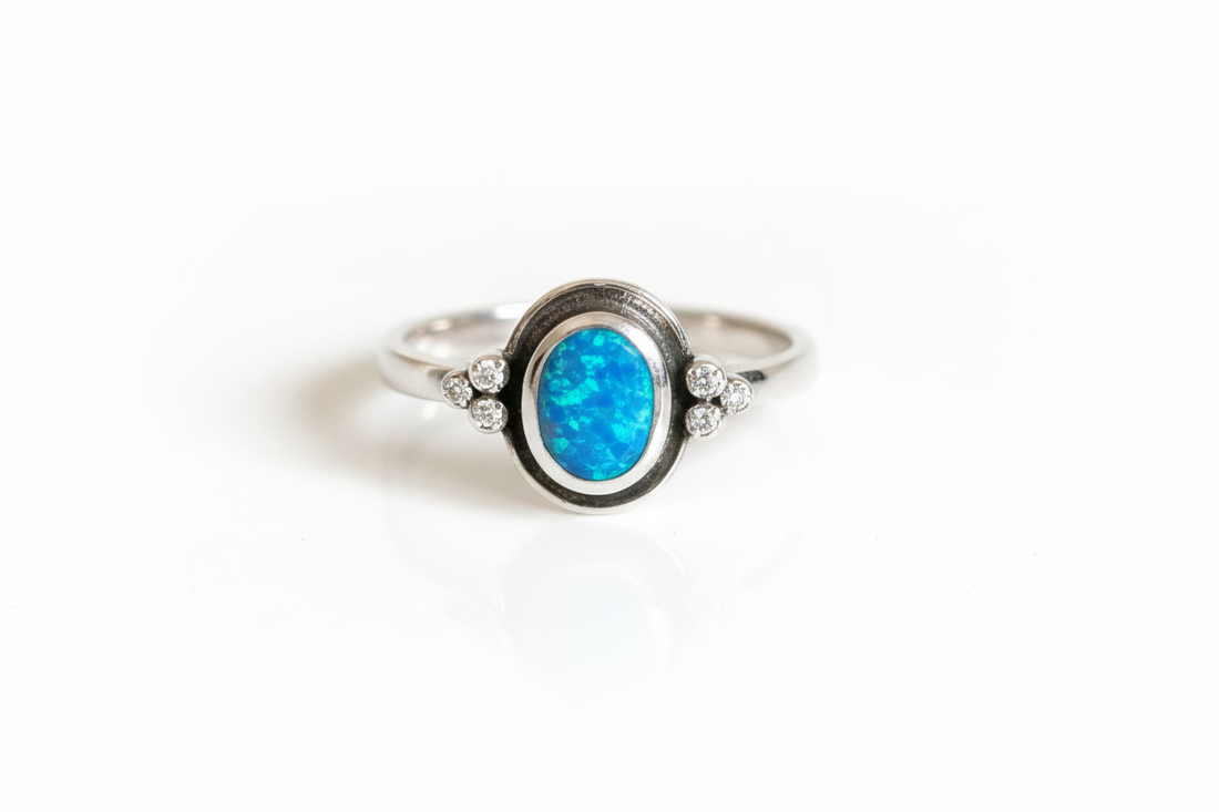 Sterling Silver Blue Opal Ring