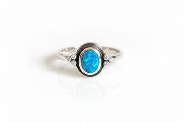 Sterling Silver Blue Opal Ring