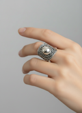 Sterling Silver Solid Concave Bold Ring - view 2