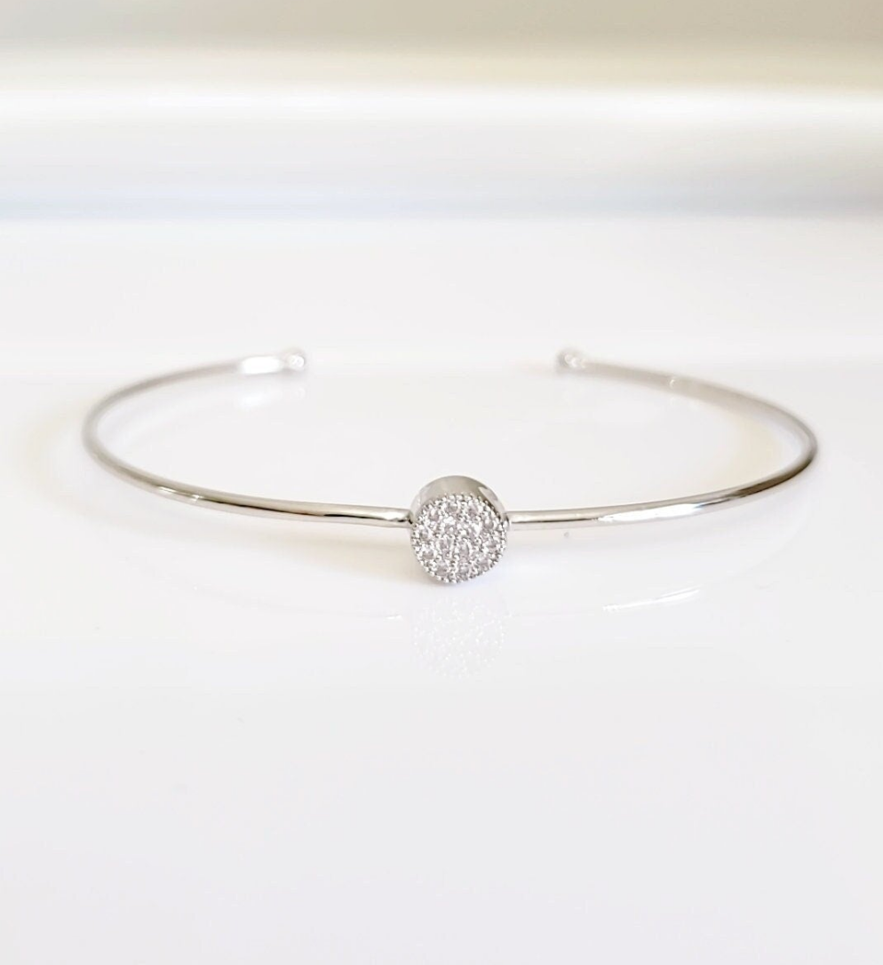 Dainty Silver Open Thin Bracelet - view 5