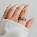 Sterling Silver Crescent Bali Beaded Moon Ring - view 7