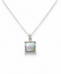 Sterling Silver Natural Mother of Pearl Pendant Necklace