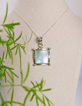 Sterling Silver Natural Mother of Pearl Pendant Necklace - view 3