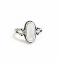 Sterling Silver Mother of Pearl Oval Stone Ring