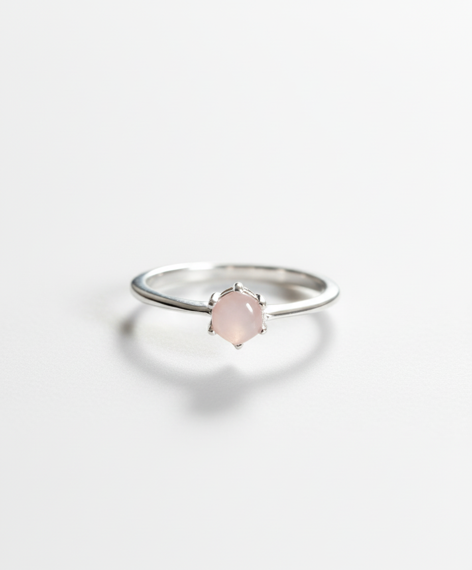 Sterling Silver Natural Pink Mother of Pearl Ring - view 7