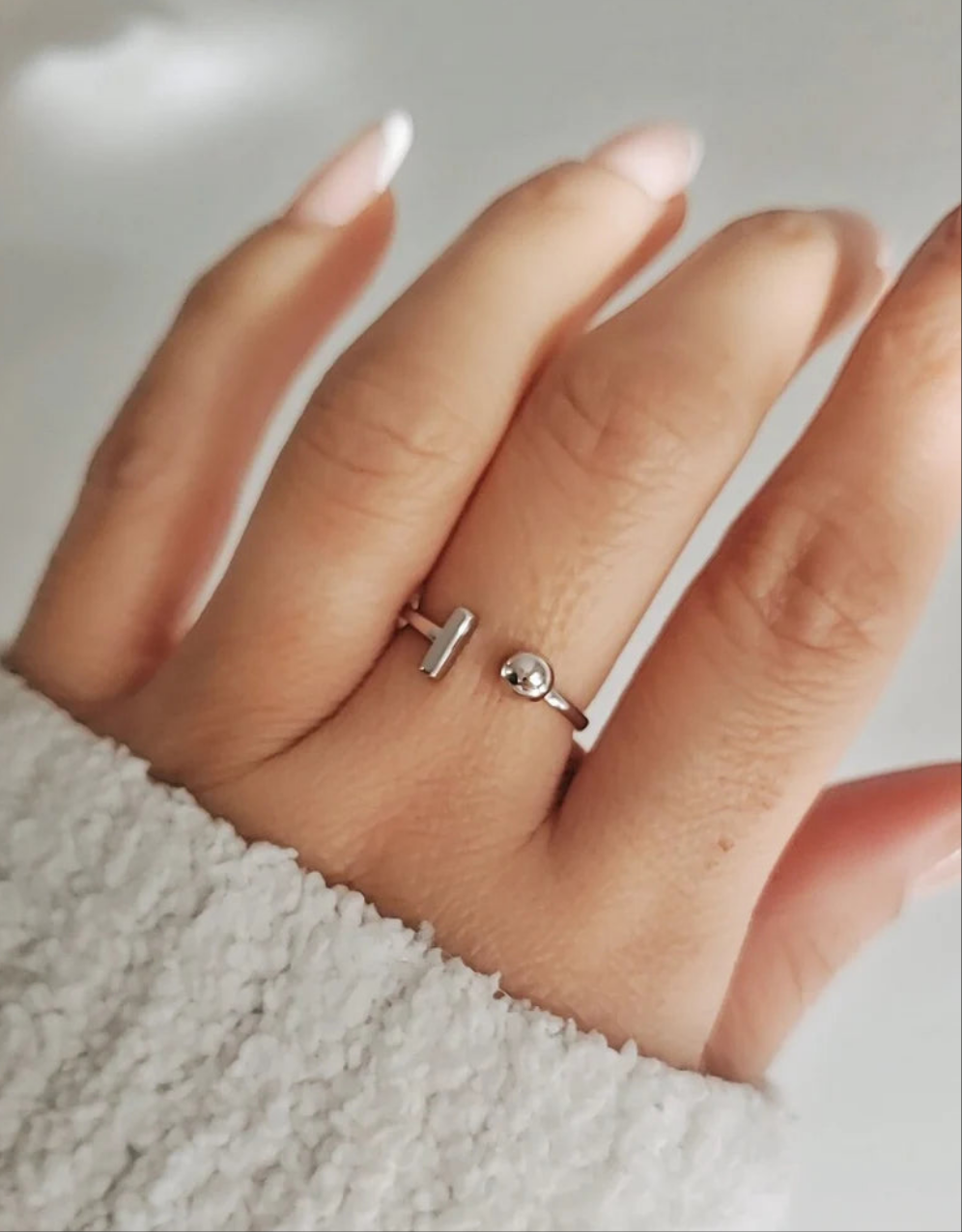Sterling Silver Geometric Bar Ring - view 4