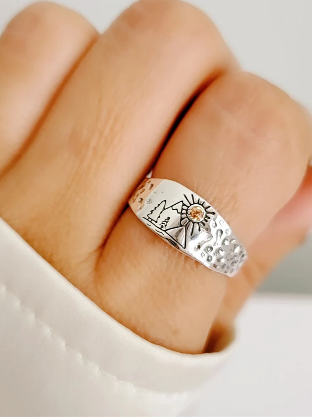 Sterling Silver 925 Mountain Lover Ring - view 2