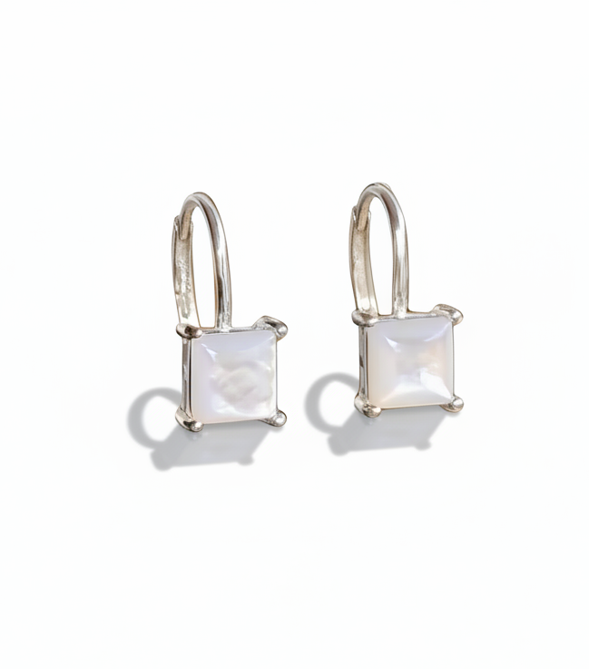 Sterling Silver 925 Mother of Pearl Dangling Earrings